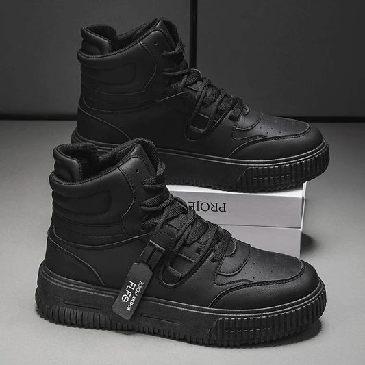 New Fashion Casual Sneakers High Top Skateboard Shoes Student Boots Men and Women Trend Wear Resistant Two-color Couples