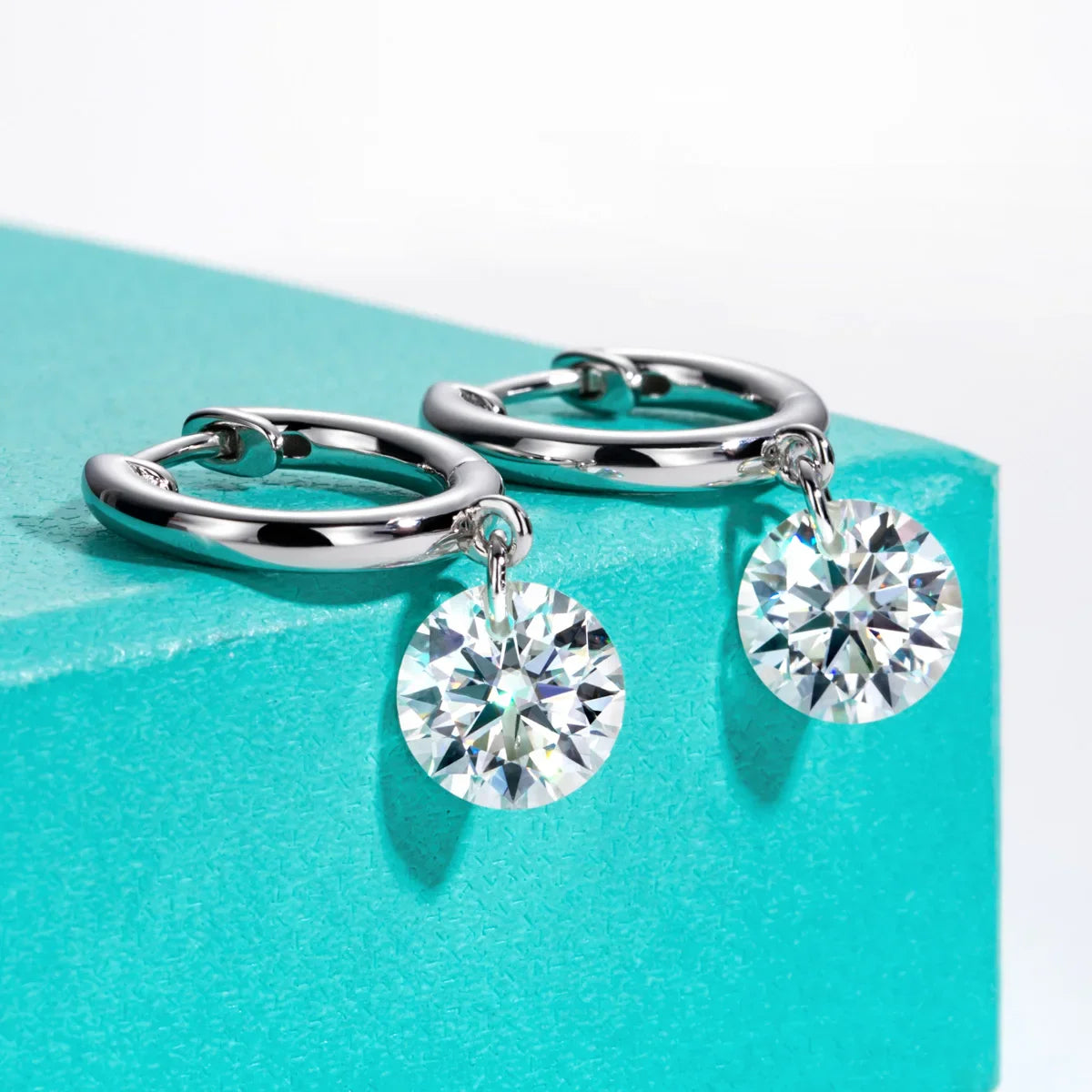 4cttw Moissanites Hoop Women's Earrings 925 Sterling Silver Lab Created Diamond Drop Earrings Women Jewelry Wholesale