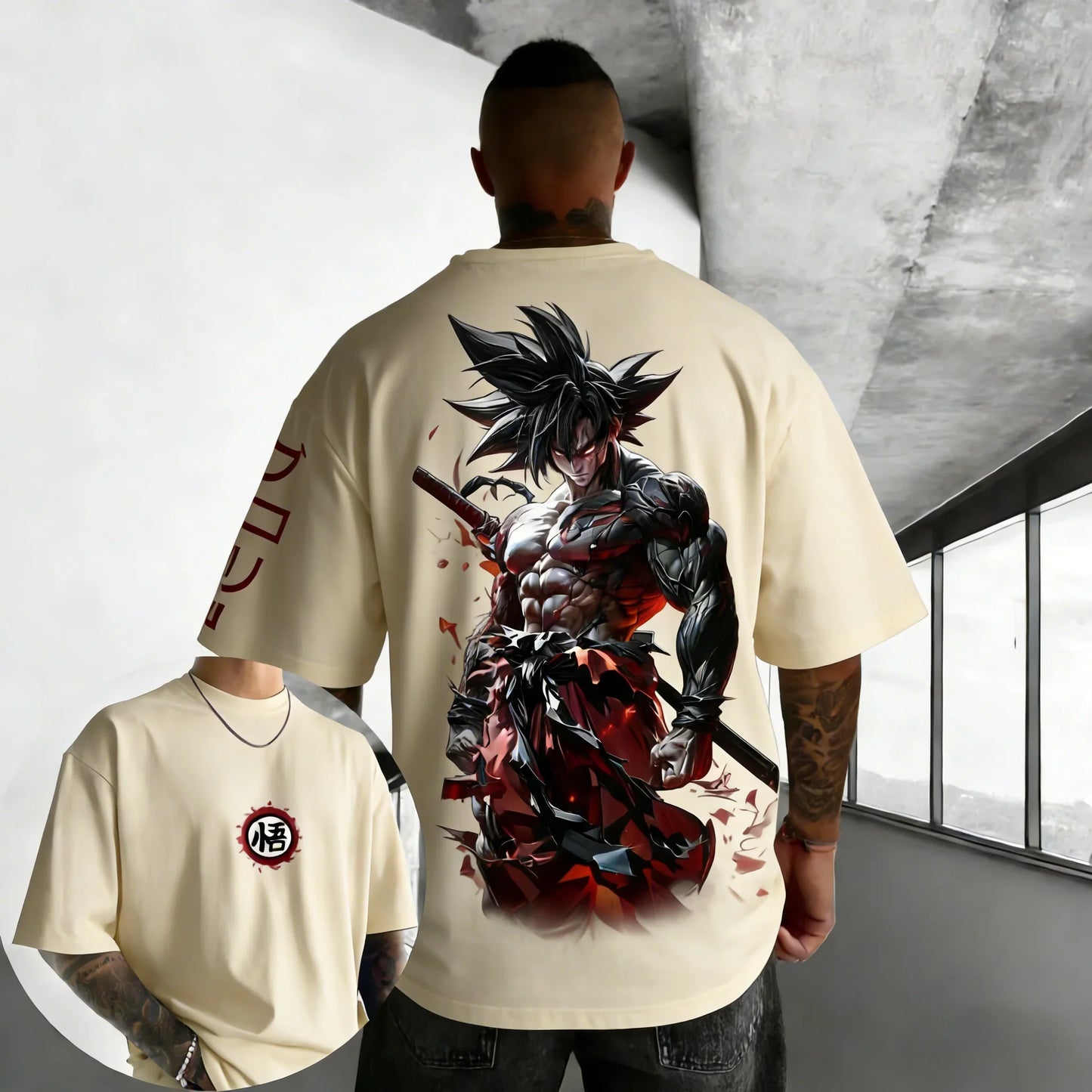 Anime Oversized Cotton T-shirt Summer Printed Unisex Street Hip Hop Loose Casual Short Sleeve Top