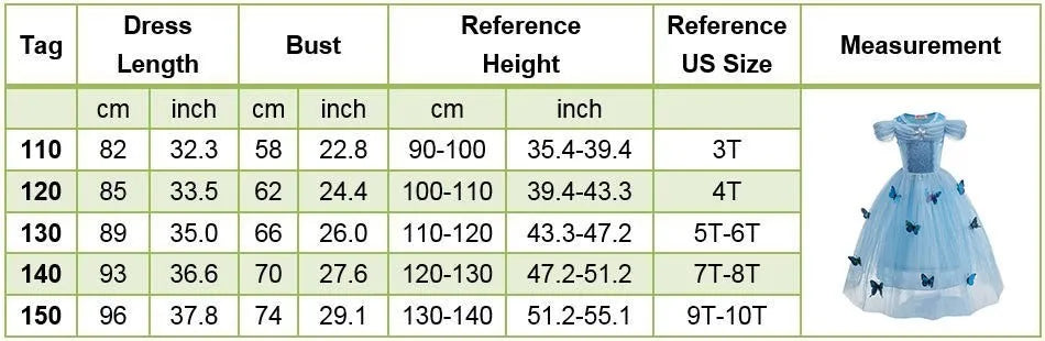 Princess Dress for Girls Elsa Anna Cosplay Costume Kids Jasmine Belle Cinderella Aurora Halloween Christmas Party Elegant Dress