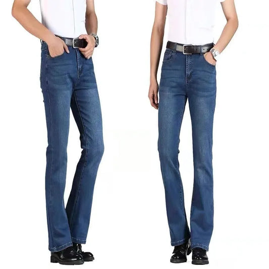 New Spring Autumn New American Street Men's Denim Flare Pants Wide Leg Jeans Loose Casual Pants for Men Vintage Washed Versatile