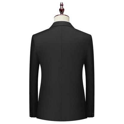 Men Suit 2 Pieces Black With Bright Lapel Double Button For Wedding Groom Banquet Party Business Work Casual Jacket And Pants