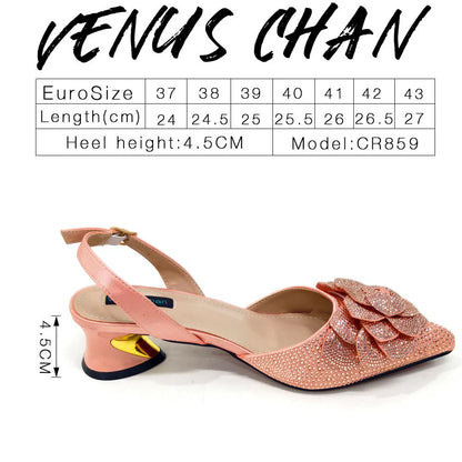 Italian Design Fashion Banquet Bags And Comfortable Mid-heel Hollow Pointed Shoes Are Suitable For parties Or Commuting