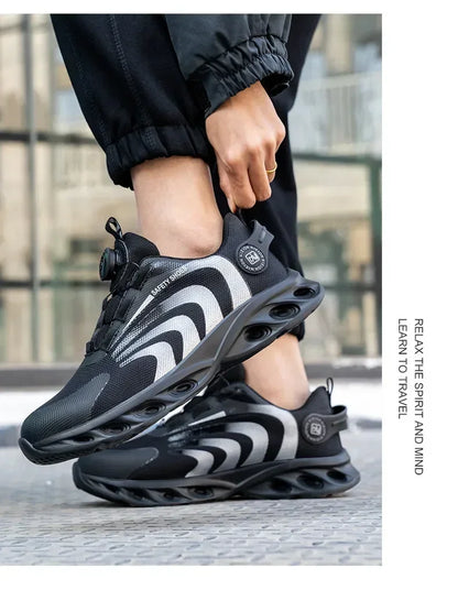 New Safetys Shoe Rotating Button Work Shoes Men Anti-smash Anti-puncture Shoes Fashion Men Sport Shoes Security Protective Boots