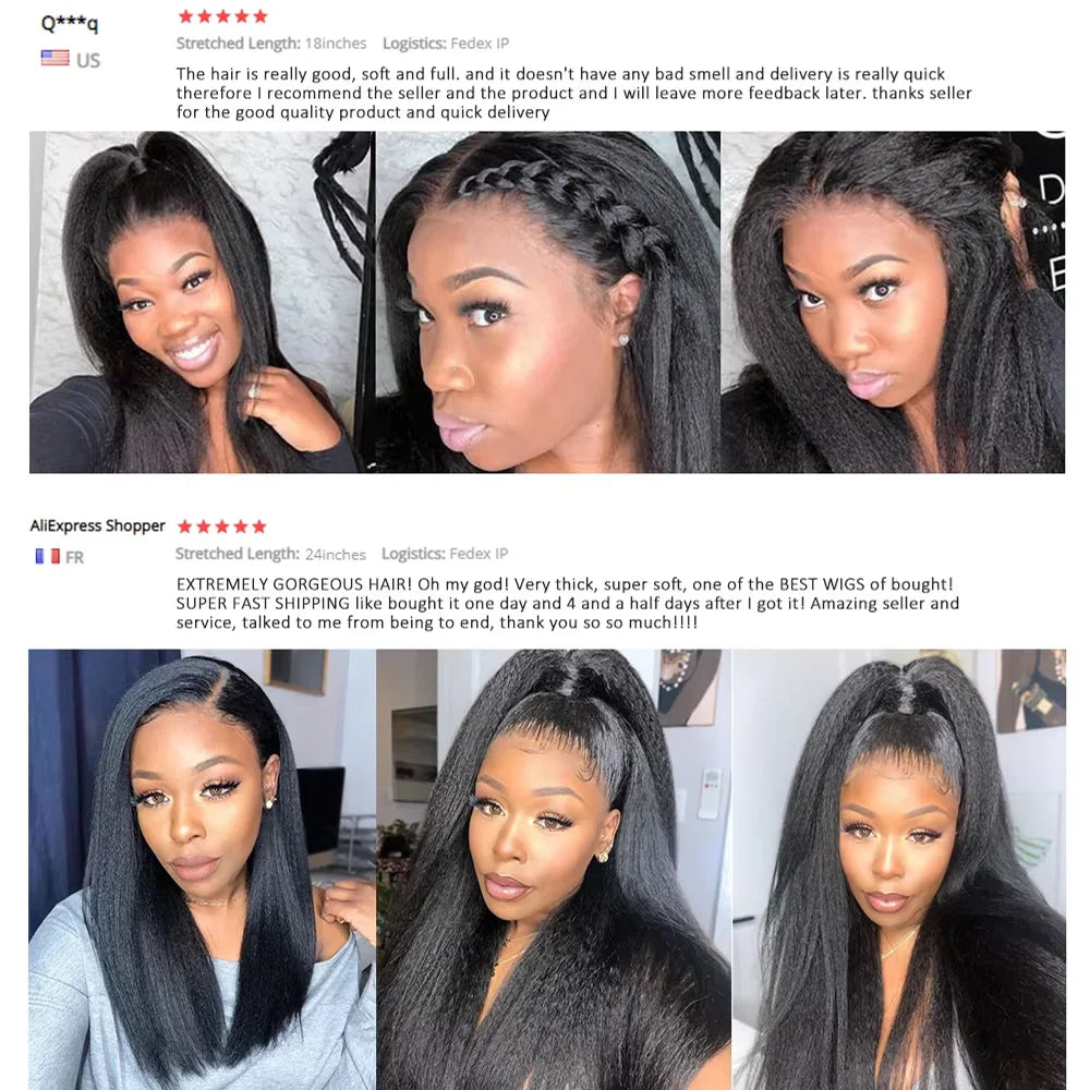 13x4 Straight Lace Front Wigs Human Hair For Women Yaki Straight Lace Front Wig Remy Hair Brazilian Virgin Human Hair Wigs
