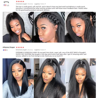 13x4 Straight Lace Front Wigs Human Hair For Women Yaki Straight Lace Front Wig Remy Hair Brazilian Virgin Human Hair Wigs