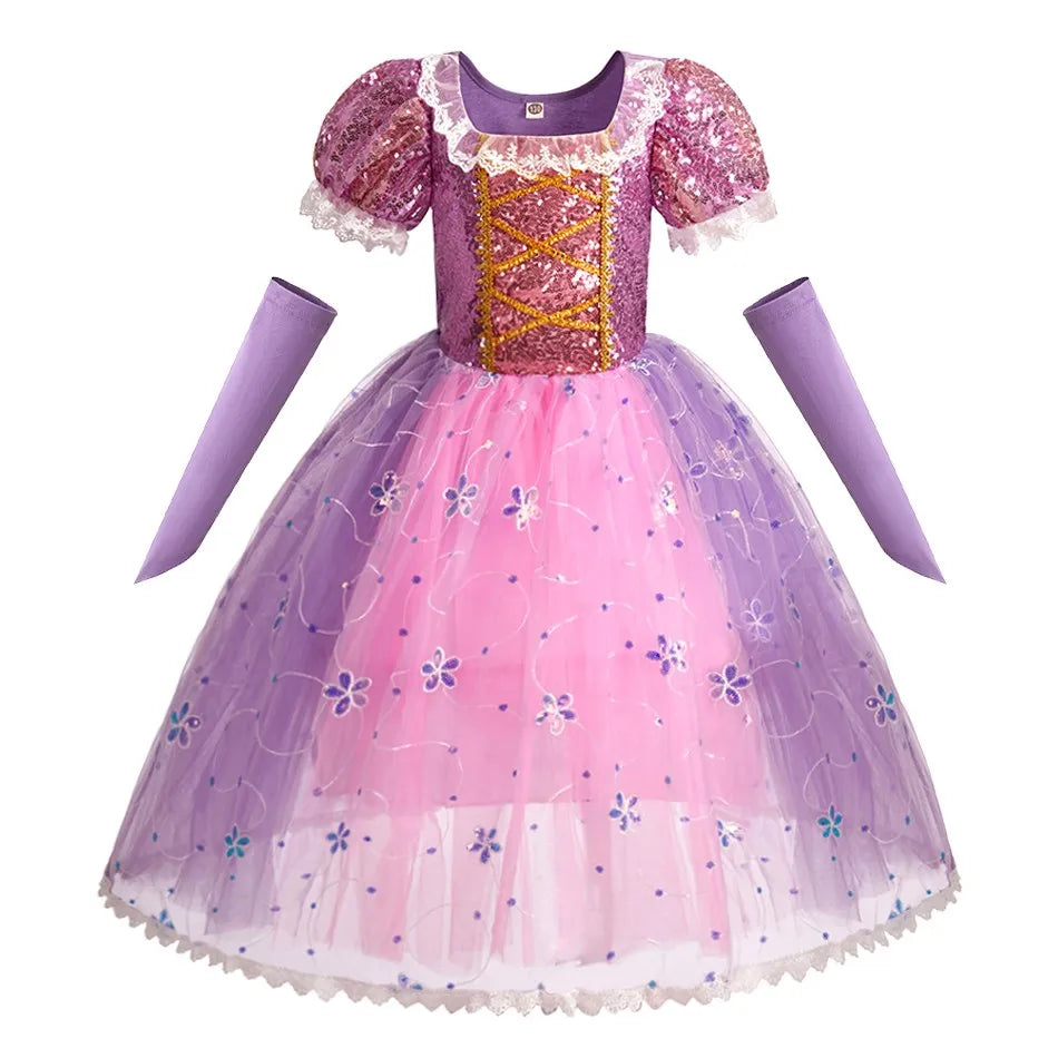 Baby Rapunzel Cosplay Costume Girls Little Mermaid Aurora Disguise Kids Ariel Sleeping Beauty Christmas Dress Princess Fantasy