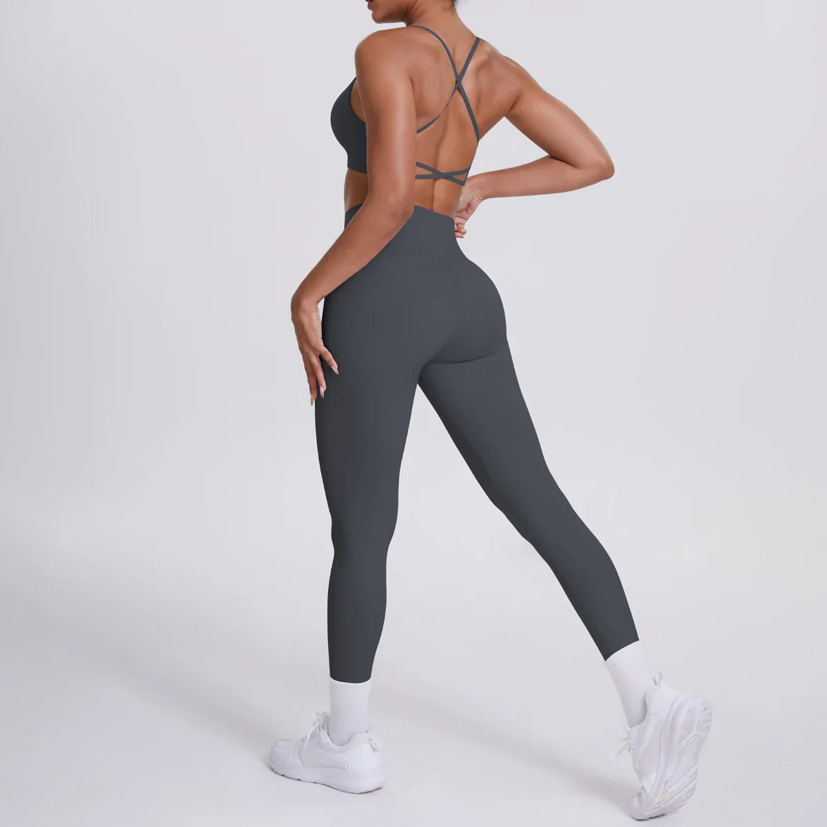 Yoga Suit Sports Set Gym Seamless High Impact Sports Bra Women's High Waist and Hips Tight Peach Buttocks Pants Womens Sportswea