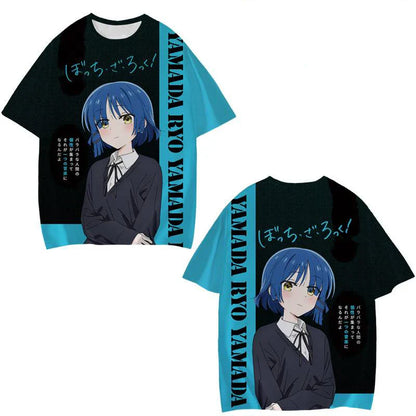 Camisetas de Manga corta para hombre y mujer,ropa de calle con estampado 3D de Bocchi The Rock,de gran tamaño,a la moda