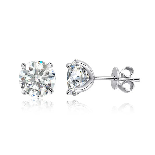 Each 0.2-2CT Certified Moissanite Stud Earrings for Women 4 Claw Sparkling Wedding Party Jewelry Sterling Silver S925