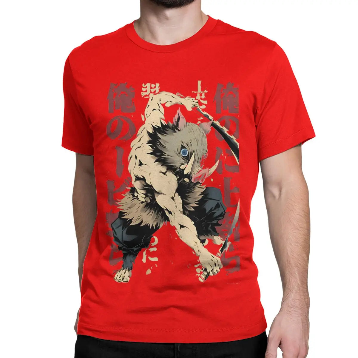 Inosuke Demon Slayers Men Women T Shirt Japanese Anime Nezuko Casual Tees Short Sleeve O Neck T-Shirts Pure Cotton 6XL Clothes
