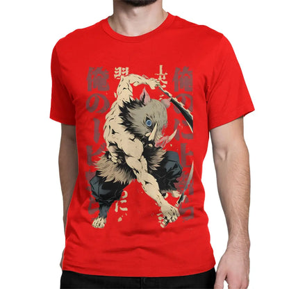 Inosuke Demon Slayers Men Women T Shirt Japanese Anime Nezuko Casual Tees Short Sleeve O Neck T-Shirts Pure Cotton 6XL Clothes
