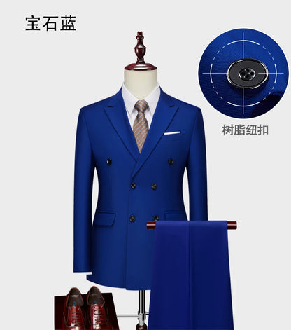 Men's Slim Fit 2 Piece Suit Elegant Business Wedding Party Blazer Jacket PantsElevate Your Look