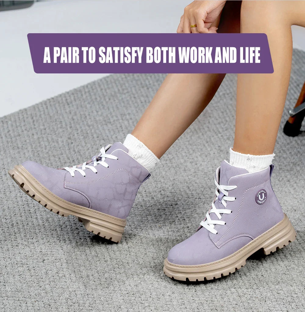 Ladies Steel Toe Safety Shoes Anti-Crush Kevlar Workwear Style Outdoor Safety Boots for Women Resistant Comfort Footwear