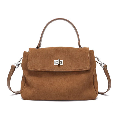 2026 NEW Autumn winter women's Natural Suede leather Crossbody Bag luxury designer Genuine Leather commuting messenger bag