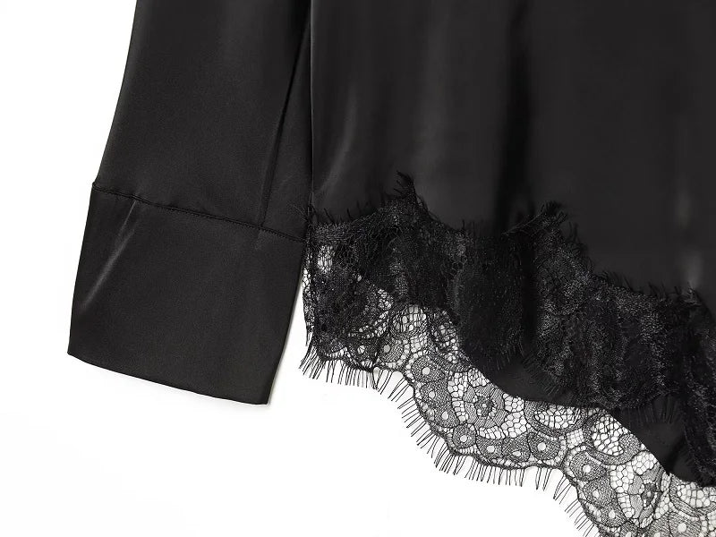 Lace Long Shirts and Blouses for Women Asymmetric Women's Blouse Streetwear Casual Blouses Woman Vintage Tops Woman 2026