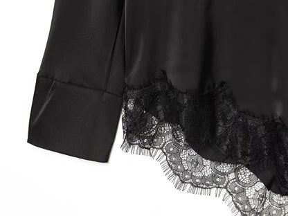 Lace Long Shirts and Blouses for Women Asymmetric Women's Blouse Streetwear Casual Blouses Woman Vintage Tops Woman 2026
