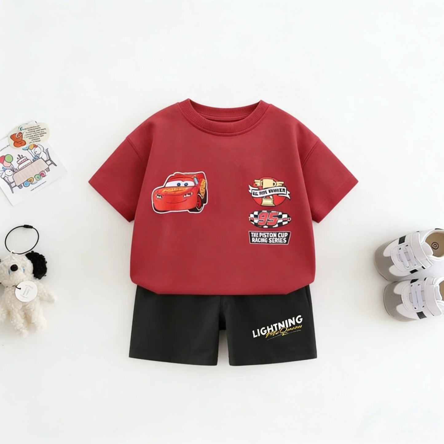 2piece/set For Boy Clothing Summer Cotton Cartoon Car Tshirt + Shorts Children's Wear Outfits Kids Costume Leisure Tracksuits