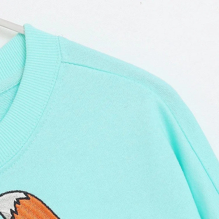 Sweatshirt King of the Jungle Simba Cartoon Print Embroidery Women O-Neck Pullover FleeceJumper Tops