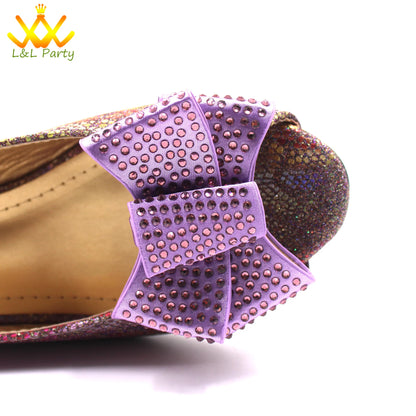 Italian Women Shoes Matching Bag Set in Sky Blue Color Comfortable Heels with Appliques for Wedding