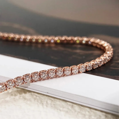 Full 2mm Moissanite Diamond Tennis Bracelet for Woman Man Certified s925 Silver Plated 18K Adjustable Link Chain Bracelets