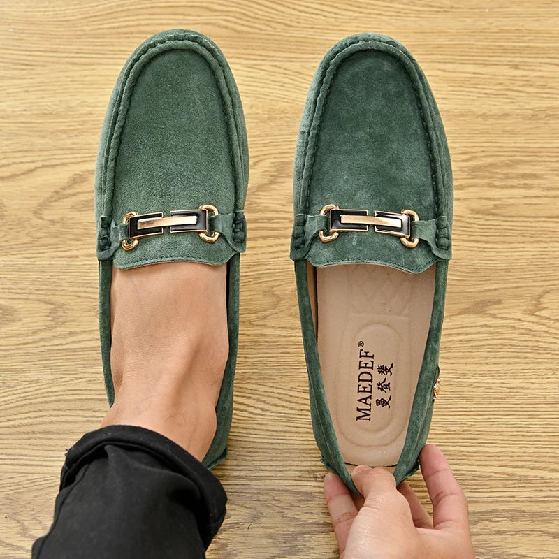 Men Fashion Luxury Leisure Leather Loafers Shoes Slip on Soft Comfortable Non-slip Driving for Men