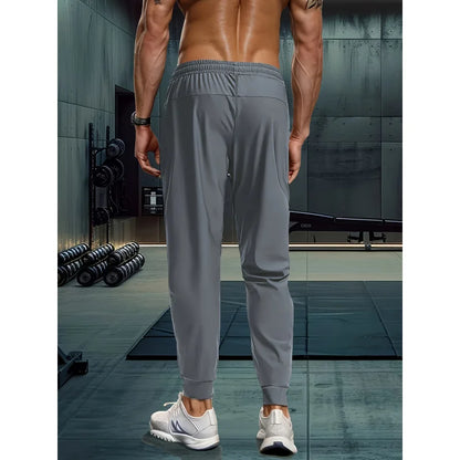 2-Pack Men's Sports Trousers High Stretch Men's Jogging Pants Quick-Drying Pajama Football Sweatpants Fishing Gray Man Straight