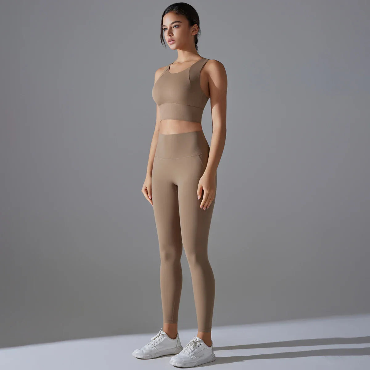 Yoga Set Women's tracksuit Women Fitness Crop Top Shockproof Sports Bras Yoga Gym Running Pants Sportswear Running Fitness Yoga