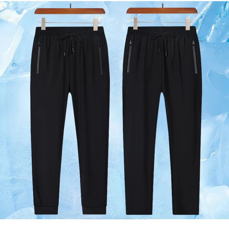 New Ice Silk Breathable Men's Sports Pants Quick Drying Sweat-absorbing Comfortable Cool High Quality Outdoor Pants for Men