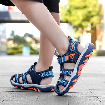 Children's Anti-Slip Summer Sandals for Boys Outdoor Anti-Collision Casual Walking Shoe Breathable Kids Beach Sandals Size 28-39
