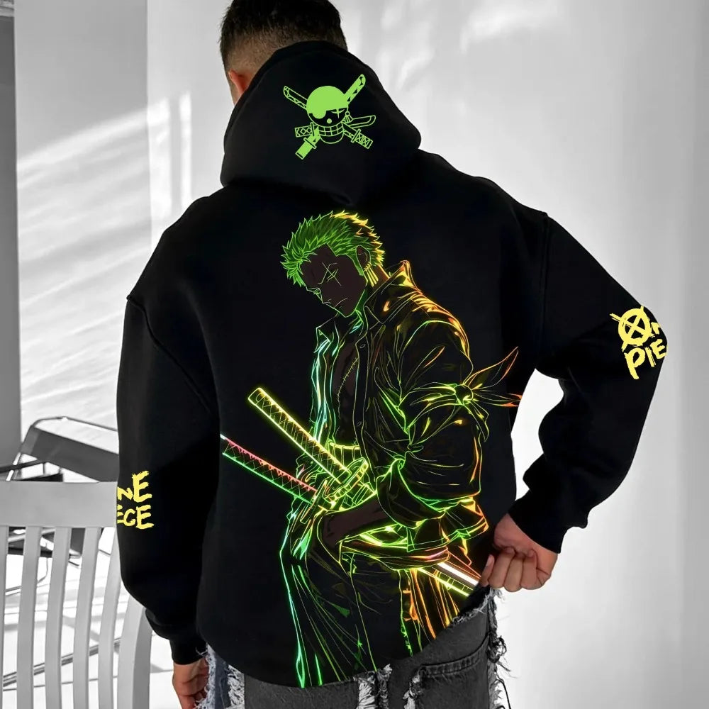 ONE PIECE Men's Hoodie Sweater Roronoa Zoro Japan Anime Spring and Autumn Hip Hop Boys Children's Long Sleeve Parent-Child Wear