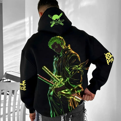 ONE PIECE Men's Hoodie Sweater Roronoa Zoro Japan Anime Spring and Autumn Hip Hop Boys Children's Long Sleeve Parent-Child Wear