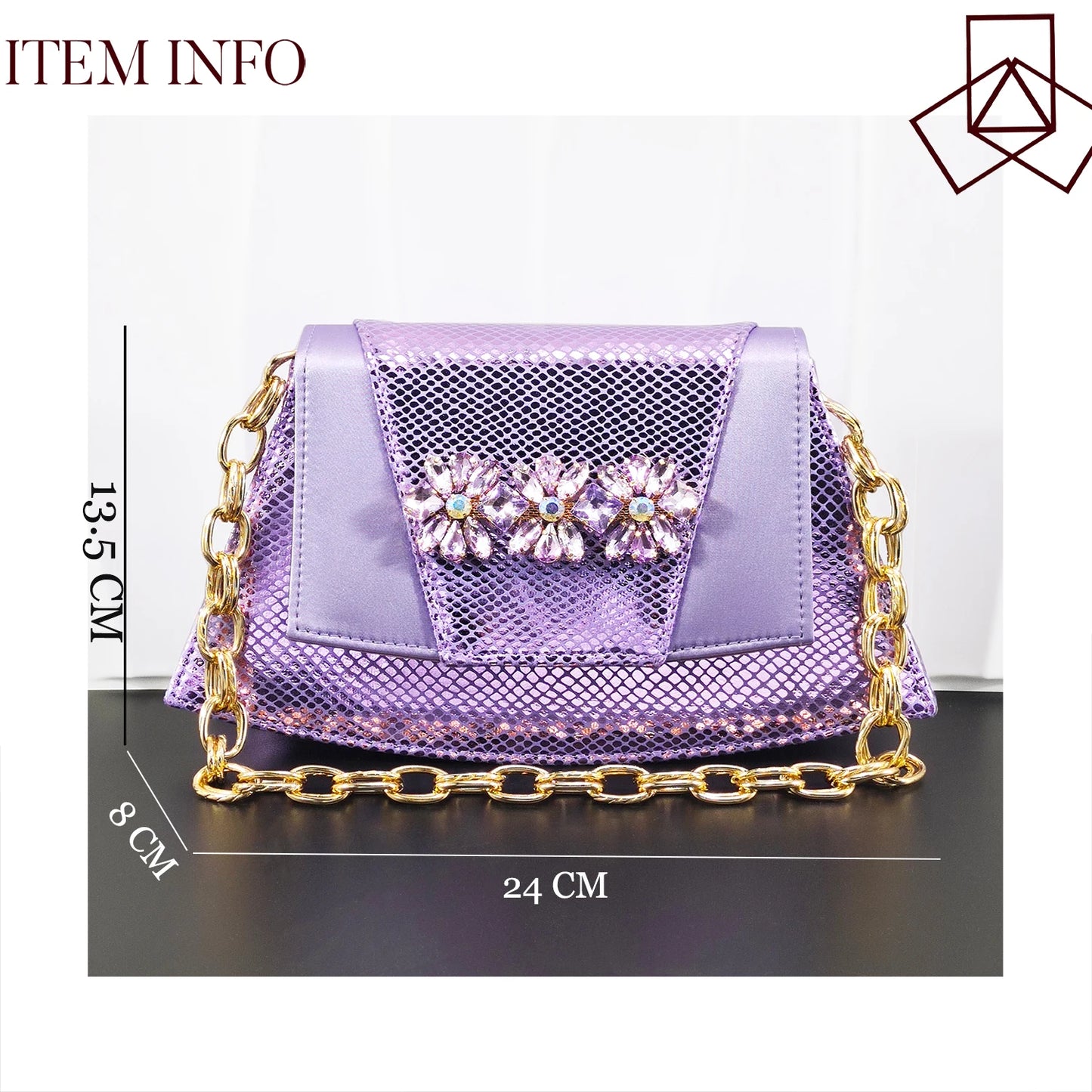 New Elegant 2026 Lilac Peep Toe Women Heels with Diamond Accents - Italian Design Matching Pumps and Bag Set for Parties