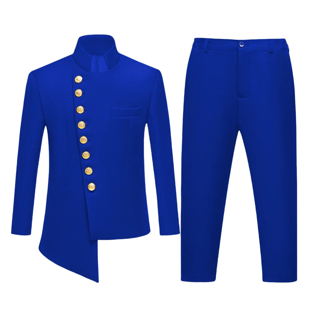 2025 Hot White Suit Set for Children 3T-14, Half Stand Formal Suits Tuxedo Pants Communion Jacket Trousers Party Outfit Kids