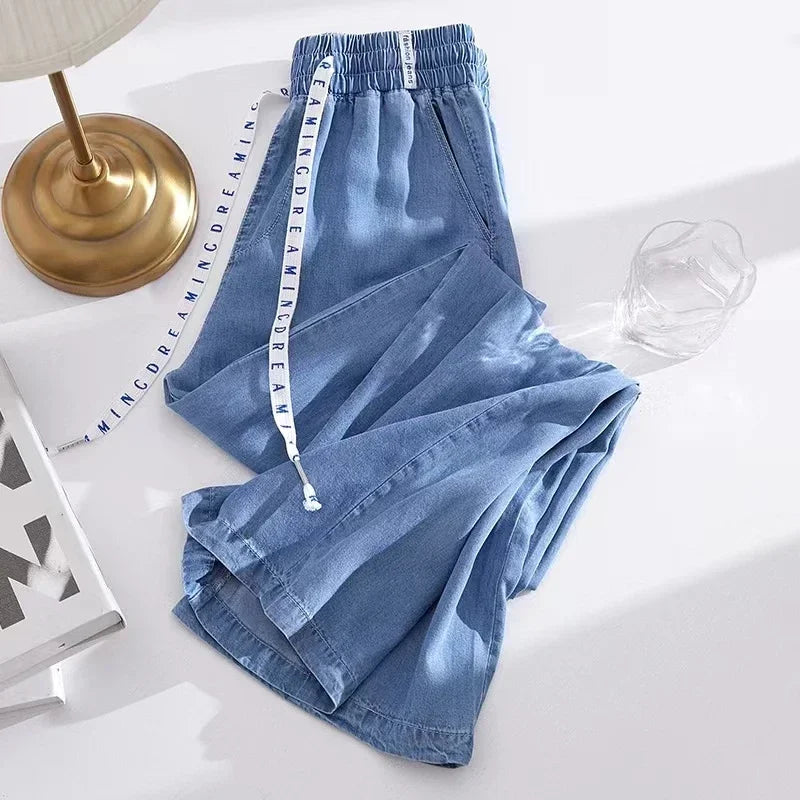 New Fashion Slouchy Streetwear Blue Baggy Jeans for Women High Waisted Soft Pleasantly Cool Girls Boyfriend Denim Wide Leg Pants