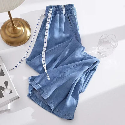 New Fashion Slouchy Streetwear Blue Baggy Jeans for Women High Waisted Soft Pleasantly Cool Girls Boyfriend Denim Wide Leg Pants