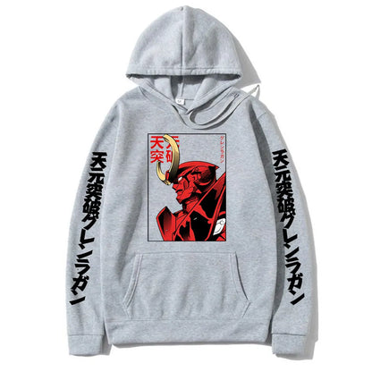 Anime Graphic Print Hoodie Men Loose Oversize Hoodies Vintage Manga Fashion Sweatshirt Pullover