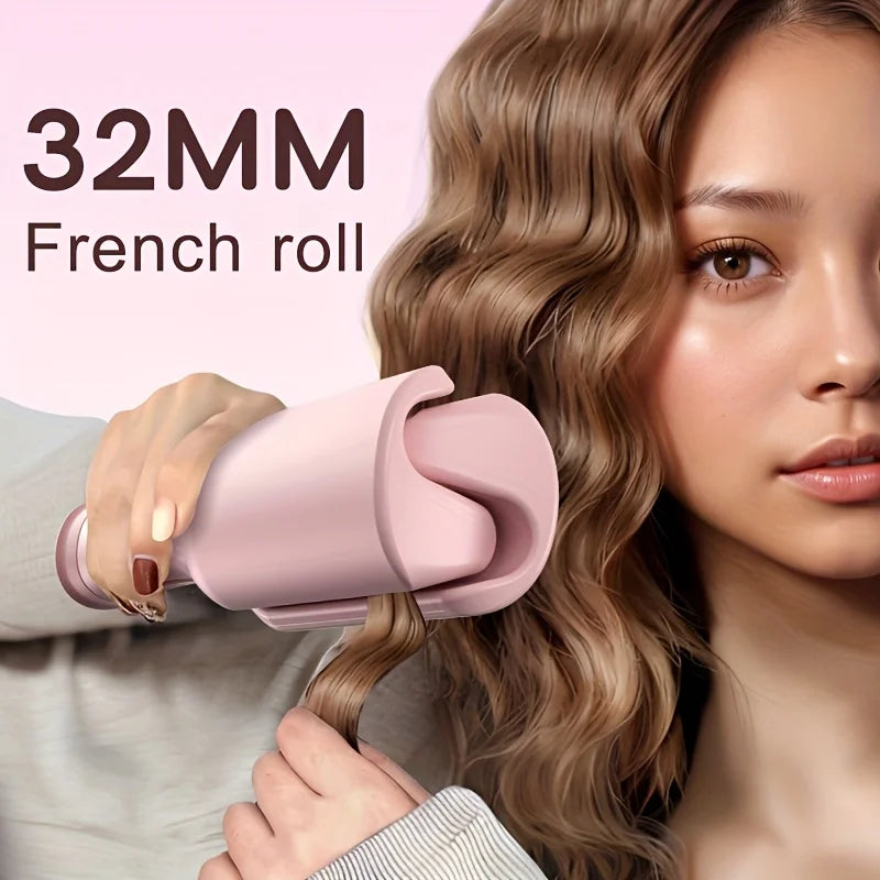 Ladies deep V big hair curling rod, 32mm long-lasting styling roller, fast heating, suitable for width and depth waves, holiday