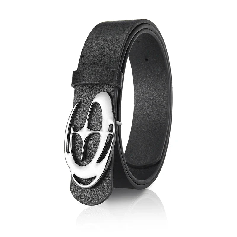 Men's Unique Design Smooth Buckle Belt Fashionable Trendy Casual Pants Accessories Simple Men's Birthday Gifts