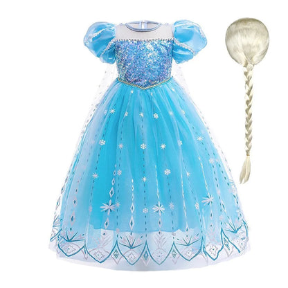 Fantasia Infantil de Rainha da Neve para Crianças, Cosplay da Elsa, Apresentação, Lantejoulas, Disfarce, Vestido Elegante de Princesa para Festa de Meninas, Fantasia de Halloween
