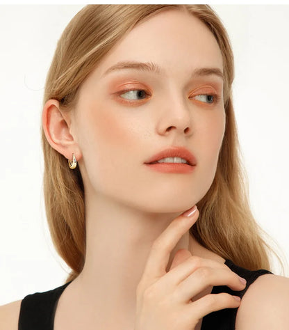 Premium Real 0.12cttw Moissanite Hoop Earrings for Women Girls S925 Silver Earring Party Fine Jewelry Small Ear Buckle Gift