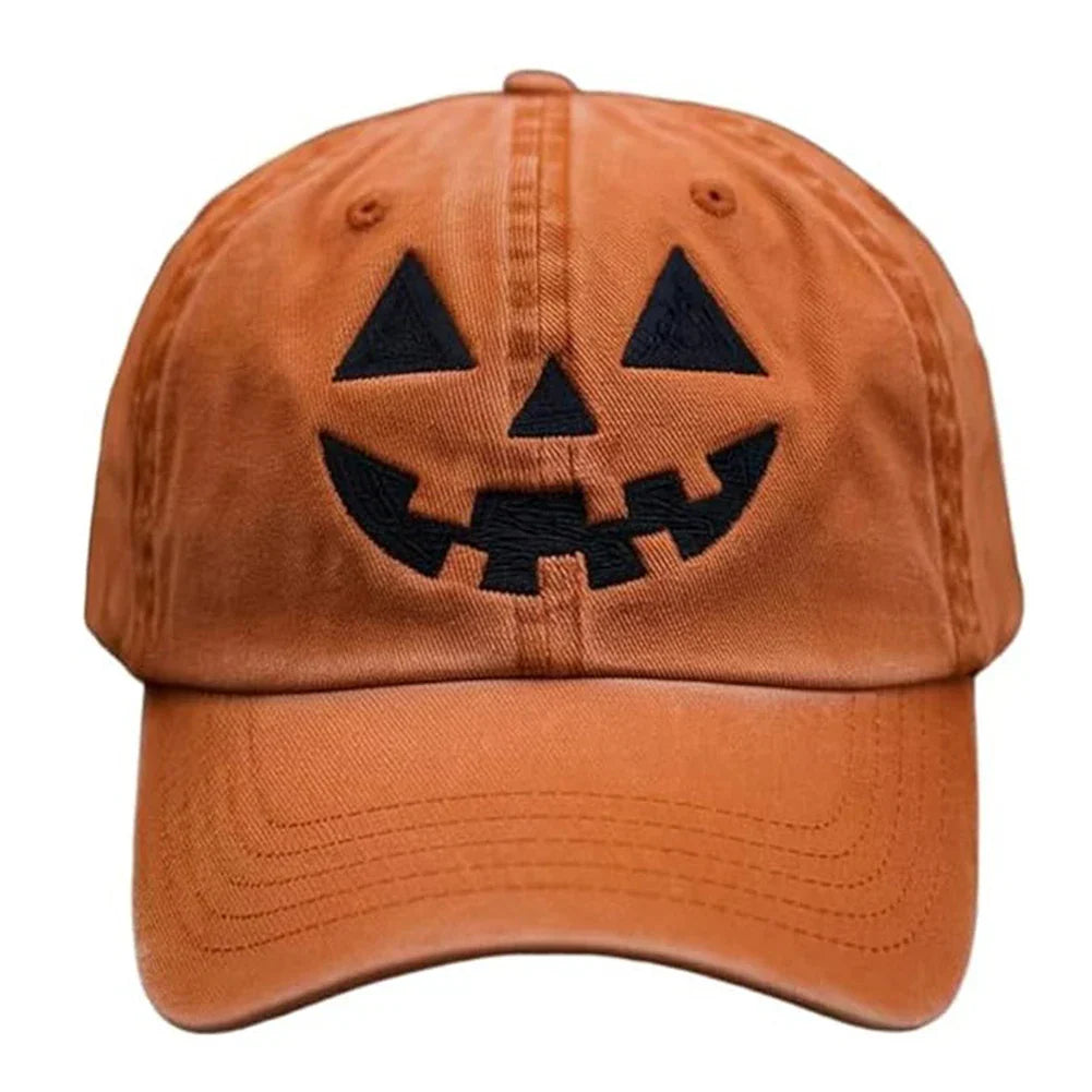 Halloween Unisex Baseball Hat for Women Men Pumpkin Embroidery Baseball Cap for Outdoor Activities Like Hiking Fishing