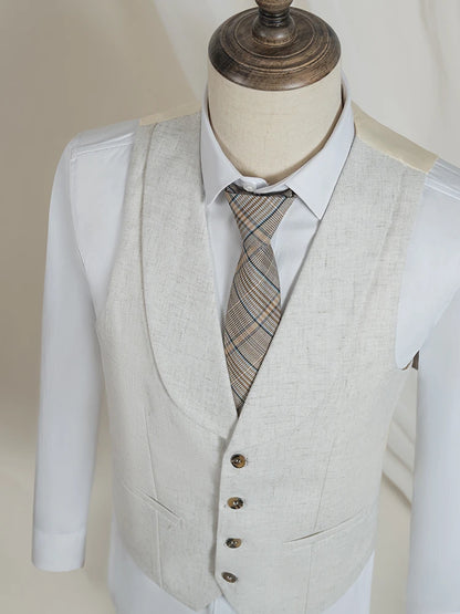 Turkish style 3-piece set(Jacket + vest+Pants) elegant men's suit beige man jacket Slim-Fit full men's suit business office