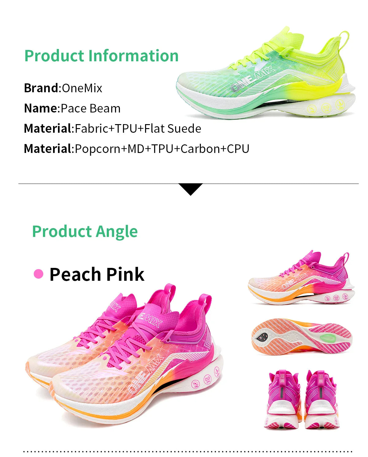 Trail Racing Running Shoes Cushion Breathable Mesh Stable Wearable Outdoor Carbon Plate Marathon Sport Training Sneakers