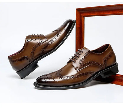 2023 High Quality Handmade Oxford Dress Shoes Men Genuine Cow Leather Suit Shoes Footwear Wedding Formal Italian Shoes Hot