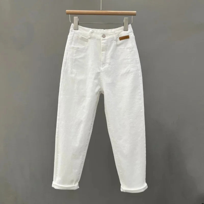Casual High Waist Loose Fit Mom Jeans