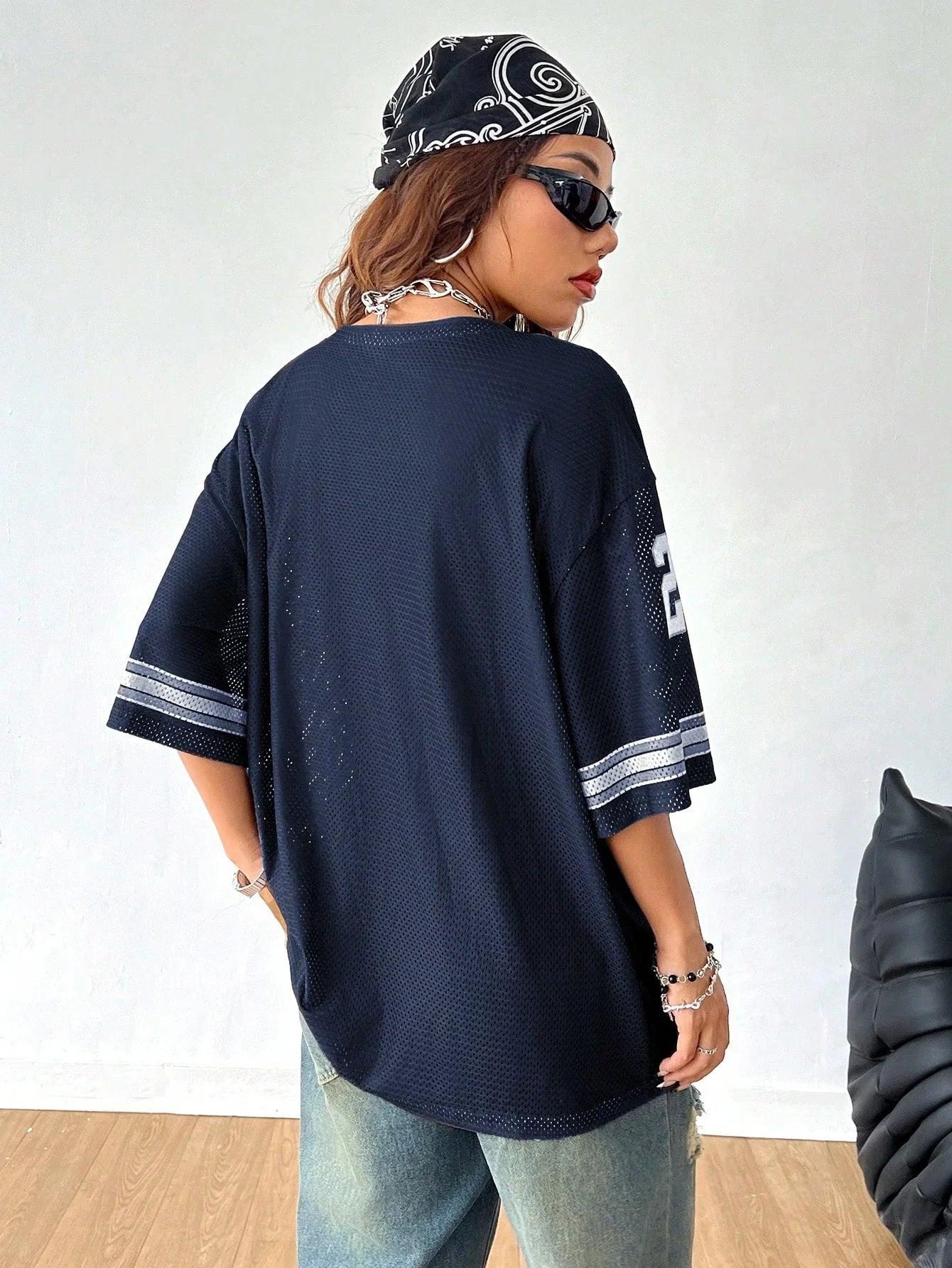 Women Los Angeles jerseys Coolane Summer Drop Shoulder Oversized Football Jersey Tee With Letter Print Couple Same Style