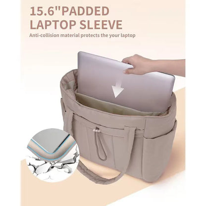Ladies Lightweight Portable Tote Bag Quilted Travel Bag Casual Shoulder Bag in Black Khaki Colors small tote bags for women