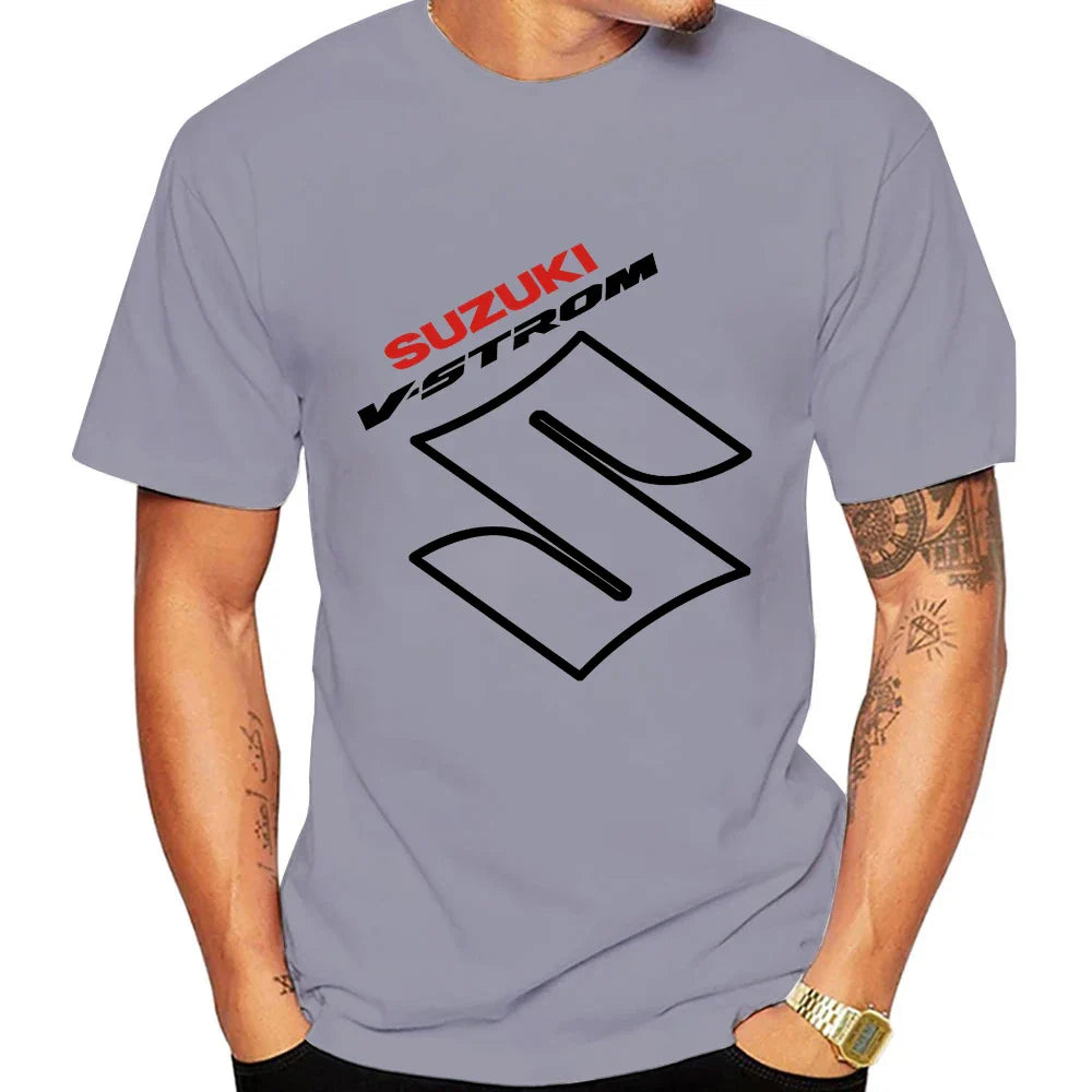 Summer new style motorcycle enthusiast men's 100% cotton T-shirt for casual sports fashion trend, loose short sleeves