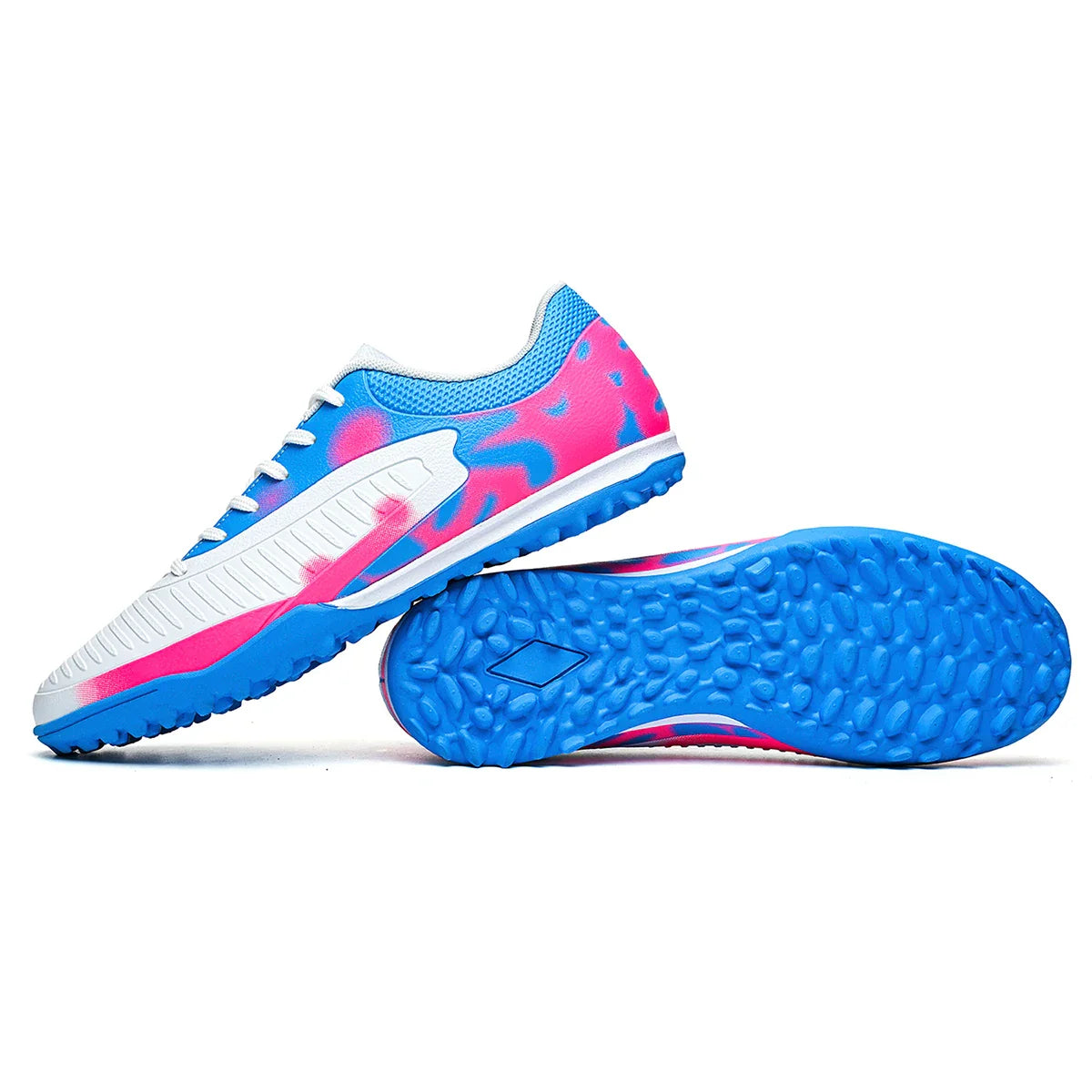 TF Turf Football Boots PU Fabric Stitching Upper Rubber Non-slip Outsole Durable Boys Girls Teenager Outdoor Footwear